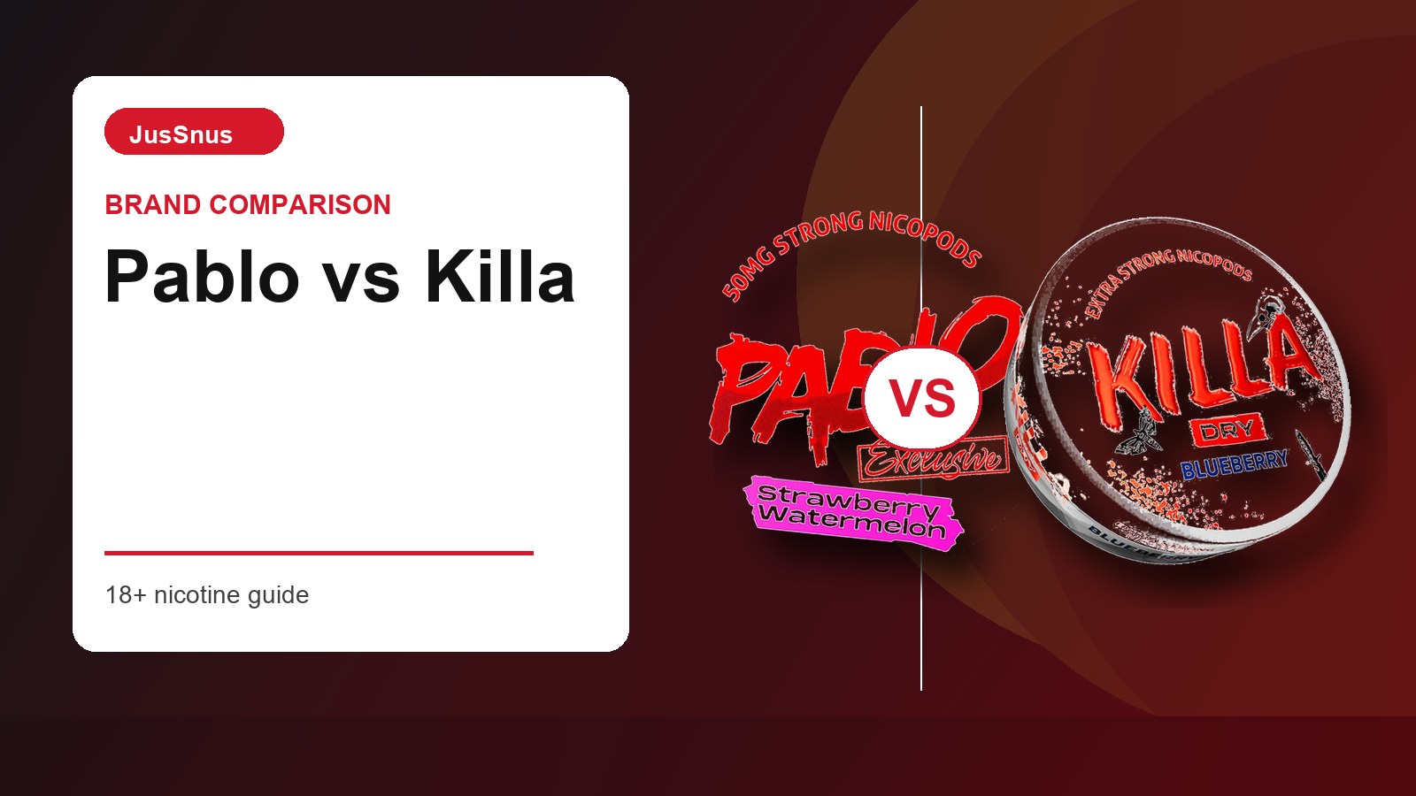 Pablo vs Killa nicotine pouches brand comparison cover image